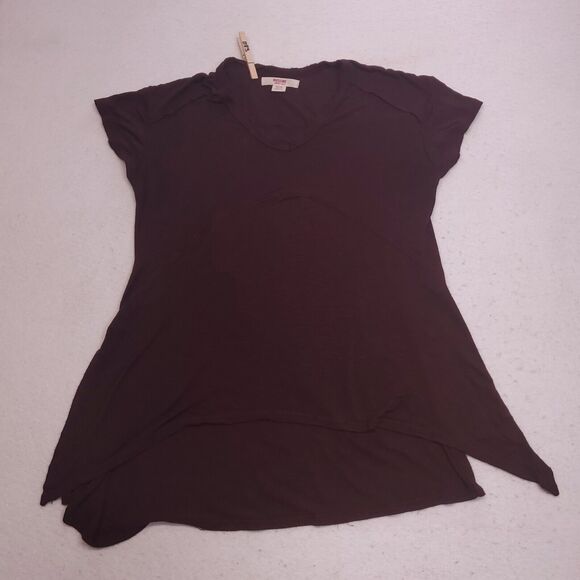 Mossimo Casual Pullover Short Sleeve T Shirt Womens Size Extra Small XS Maroon - Picture 2 of 7